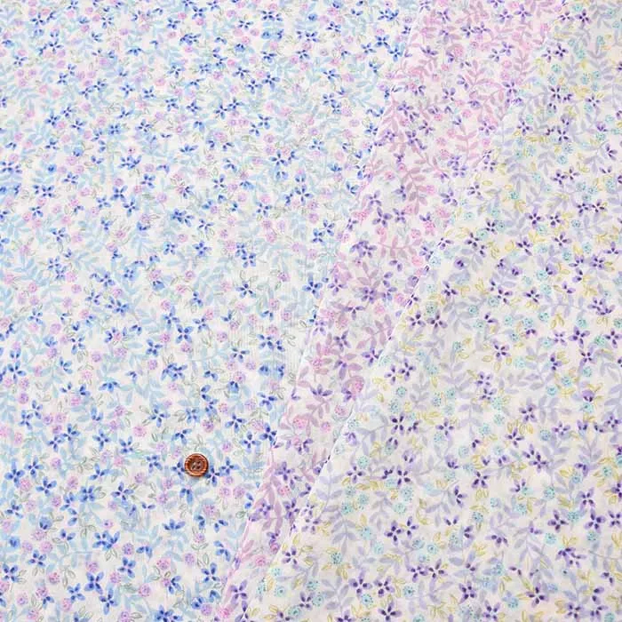 コットン100双ボイルプリント生地　フラワー