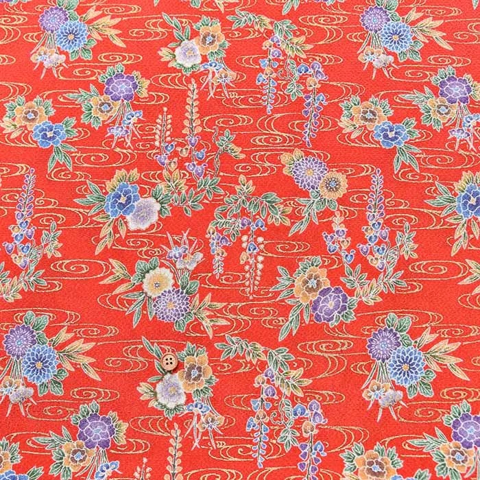 レーヨン　短幅　チリメンプリント生地