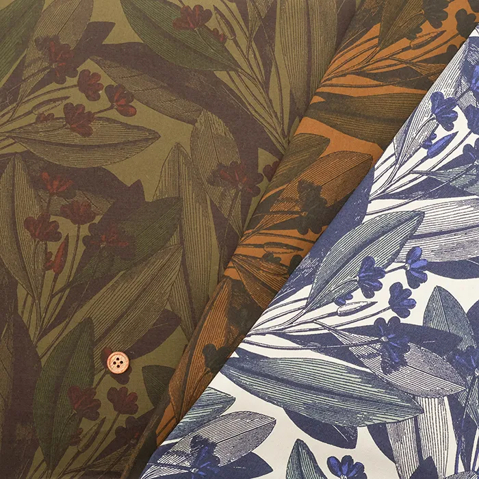 コットンオーバーダイプリント生地　ボタニカルガーデン