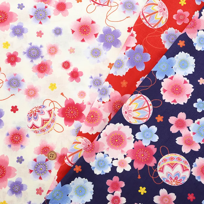 コットンスケアプリント生地　桜