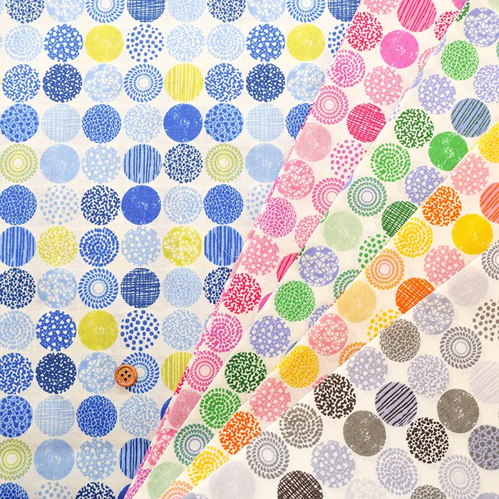 コットンスケアプリント生地　ミニサークル