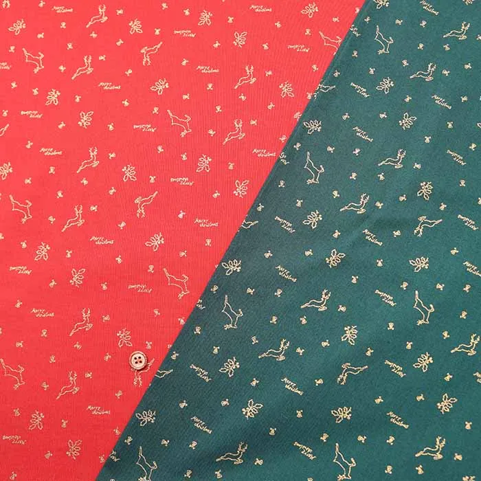 コットンスケアプリント生地　クリスマス　トナカイ