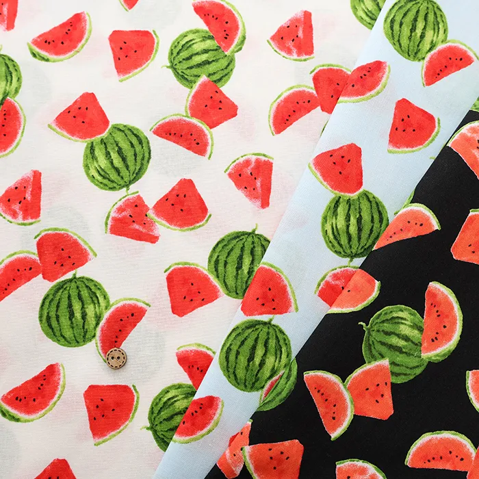 コットンシーチングプリント生地　スイカ