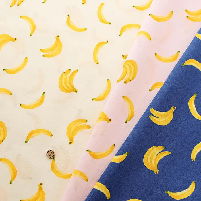 コットンシーチングプリント生地　バナナ