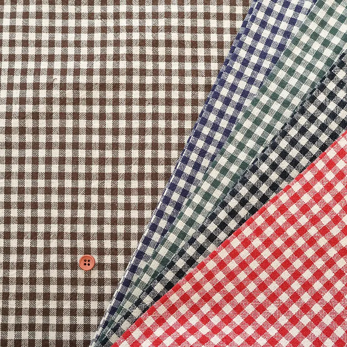 ワンウォッシュ加工　C/L先染ギンガム生地