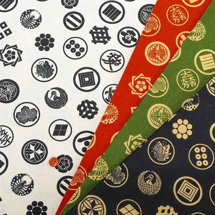 コットンスケアプリント生地　夢色百景　家紋