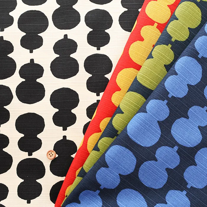 コットンシャンタンプリント生地　ひょうたん