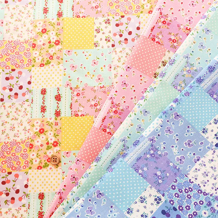 コットンスケアプリント生地　ソポクッカ　ラブリーパッチ