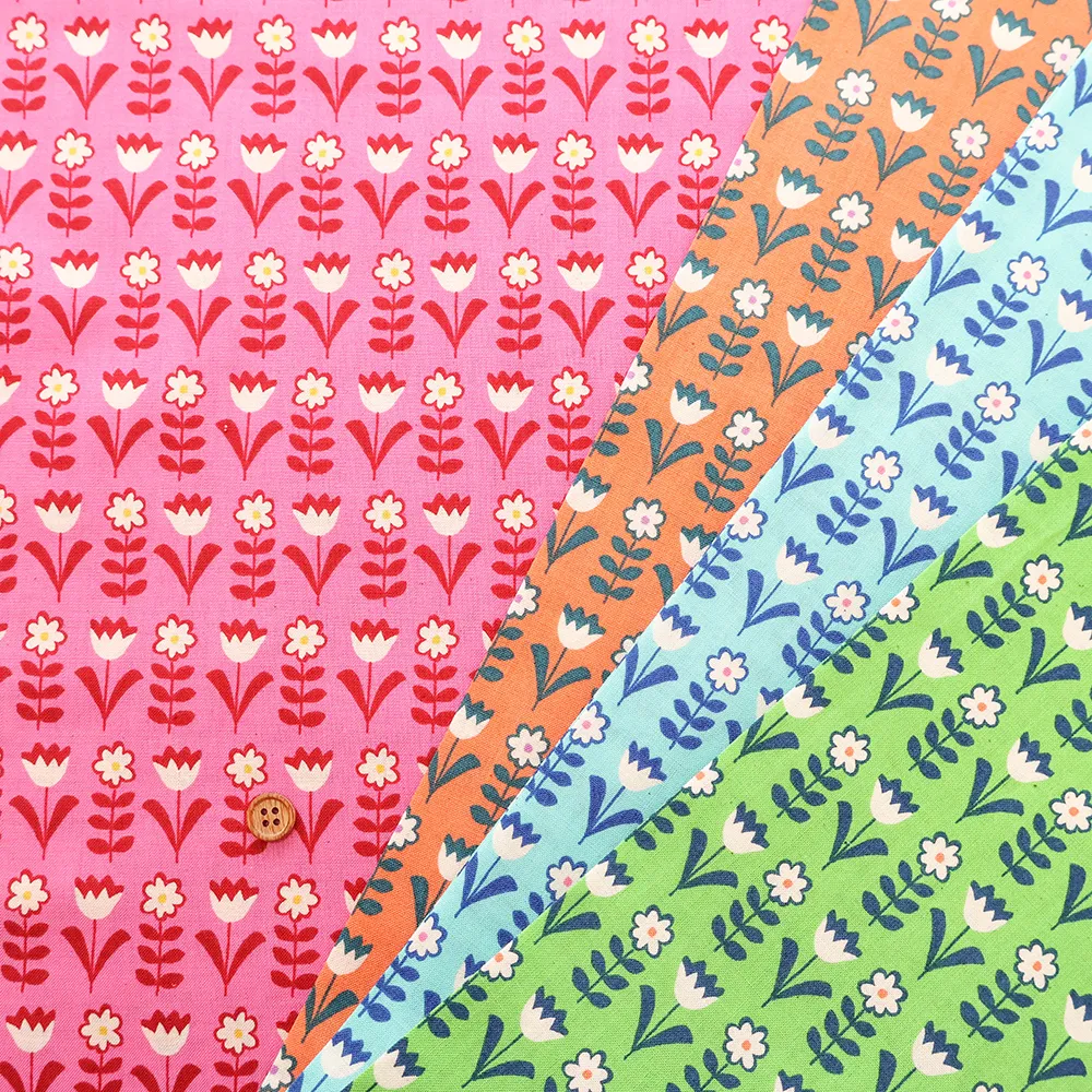 コットンスケアプリント生地　Pizzicato