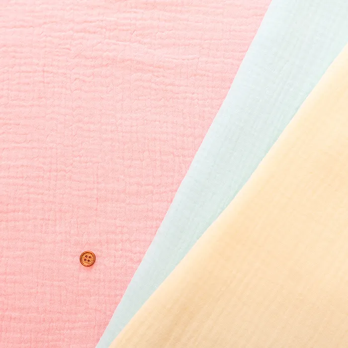 中国製　ポコポココットンダブルガーゼ生地　無地