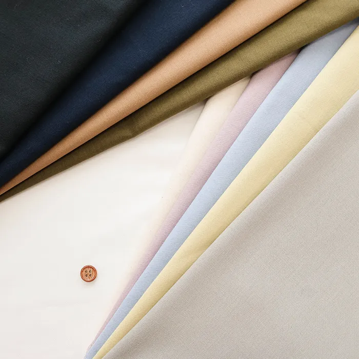 シルフィー加工　オーガニックコットンツイル生地　無地