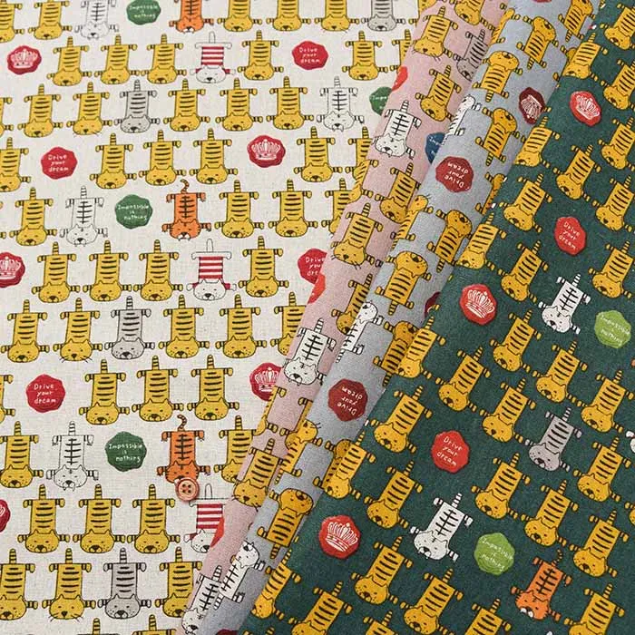 C/Lキャンバスプリント生地　とらねこ