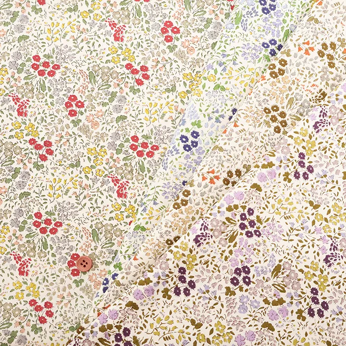 コットンブロードプリント生地　フラワー