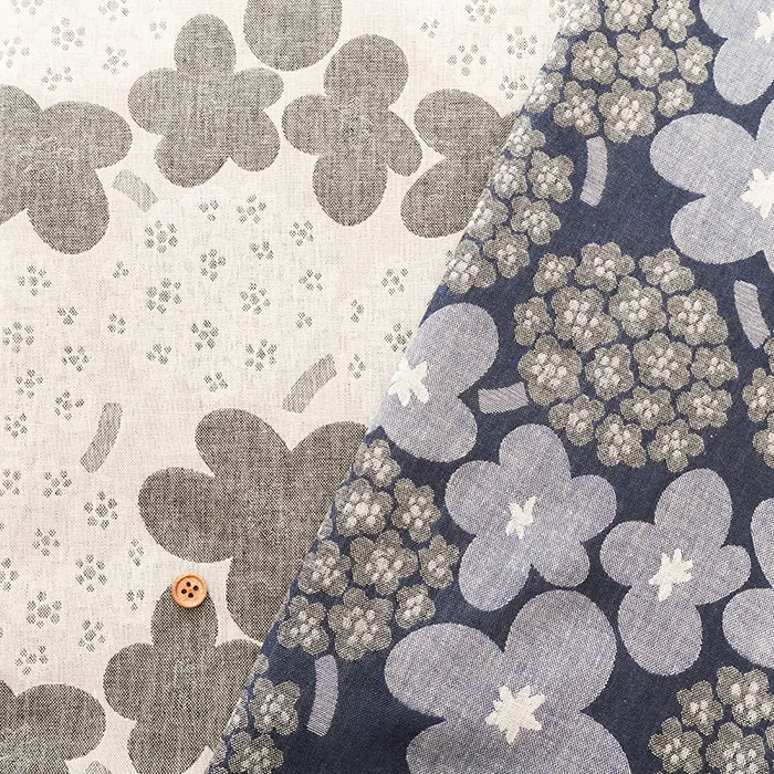 コットンジャガード生地　ブーケ