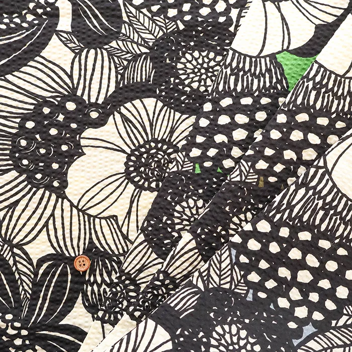 コットンポプリンリップルプリント生地　アートフラワー