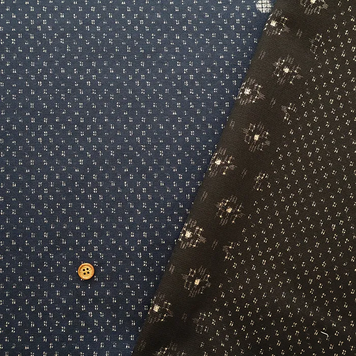 コットン河内もめん(厚手)生地　段々畠絣柄