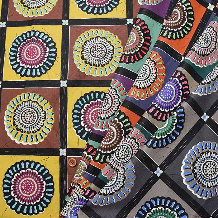 コットン40ブロードプリント生地　アフリカン調