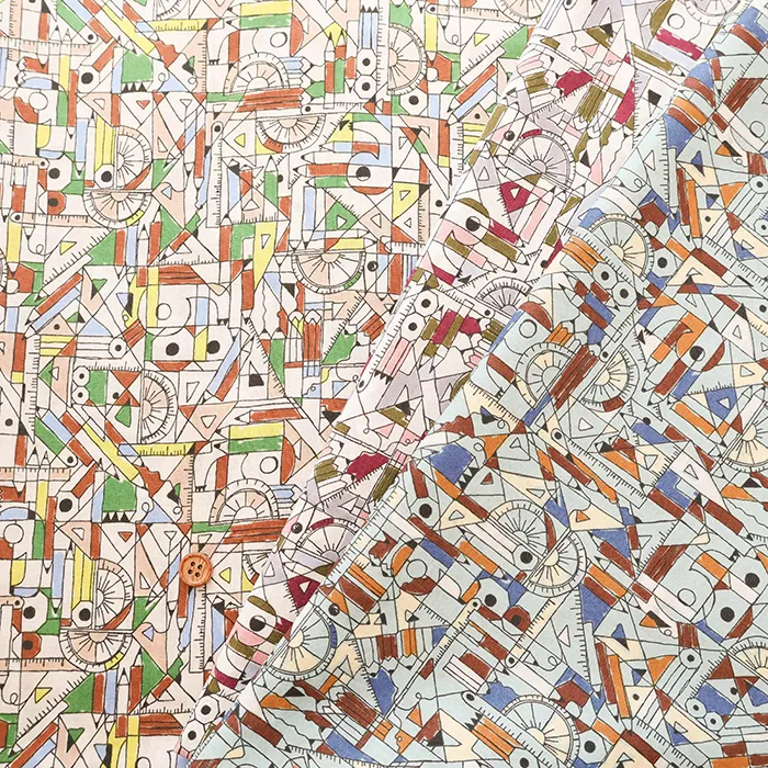 コットン６０ローンプリント生地　文房具