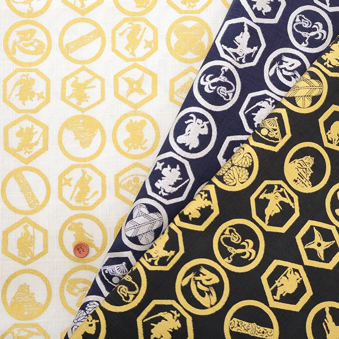 コットンドビープリント生地　忍紋