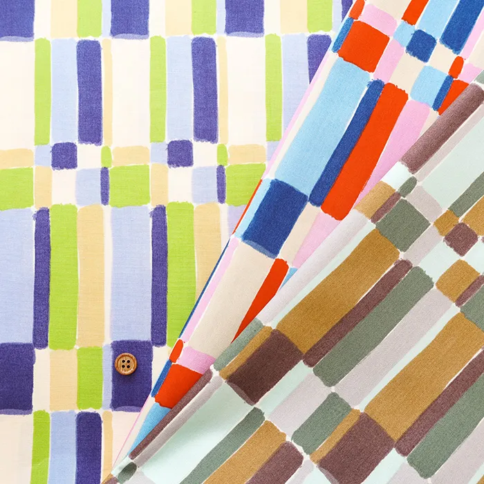 コットン40ブロードプリント生地　タイル