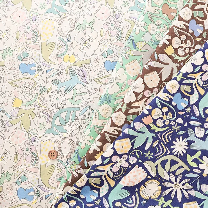 コットン60ローンプリント生地　フラワー