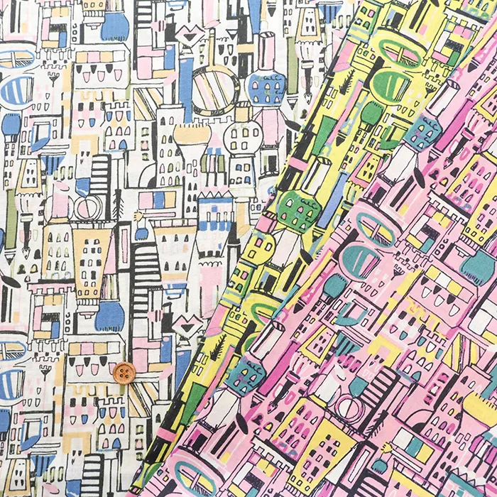 コットン60ローンプリント生地　コスメ