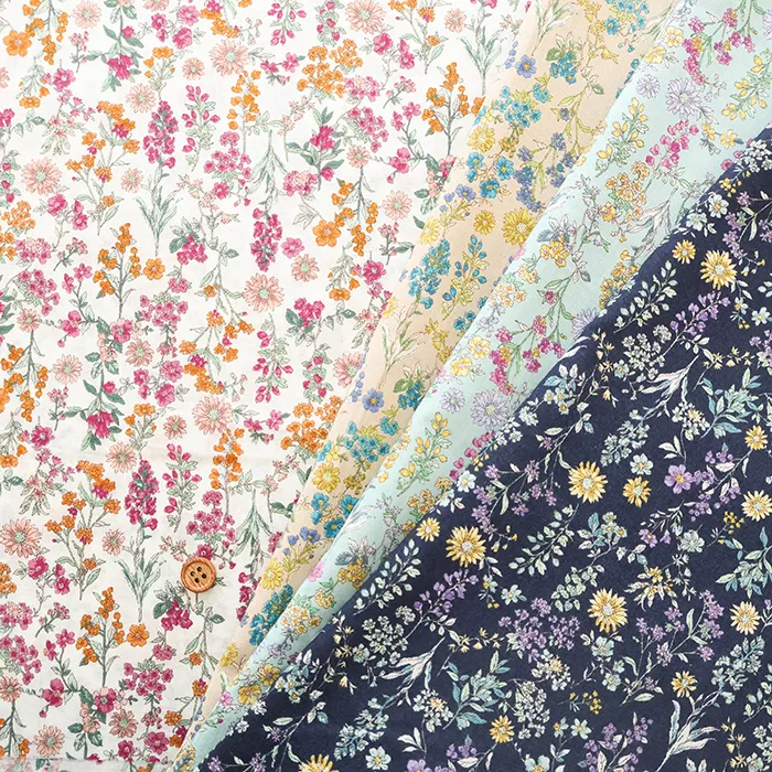 コットン60ローンプリント生地　フラワー