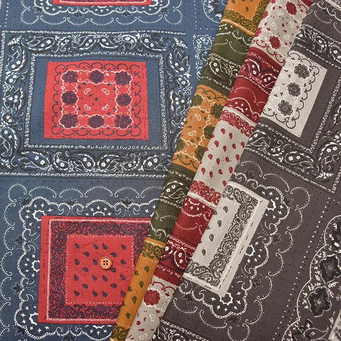 コットンブロードプリント生地　バンダナ