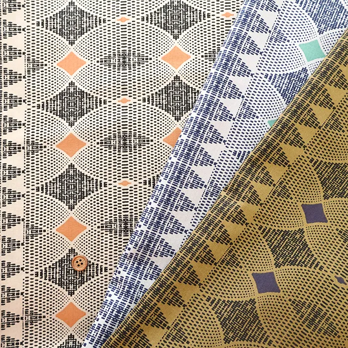 C/Rローンプリント生地　アートボーダー