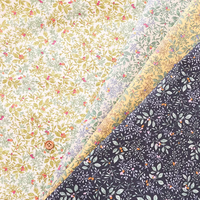 コットン40ブロードプリント生地　木の実