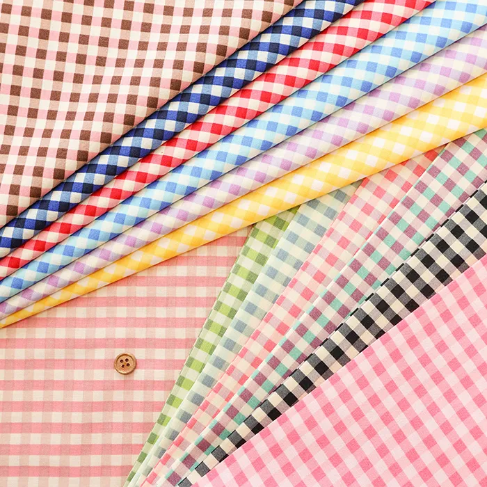 コットンシャーティングプリント生地　ギンガムチェック