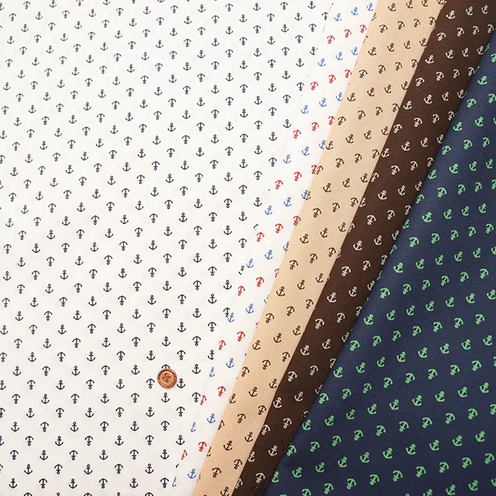 コットンシーチングプリント生地　アンカー