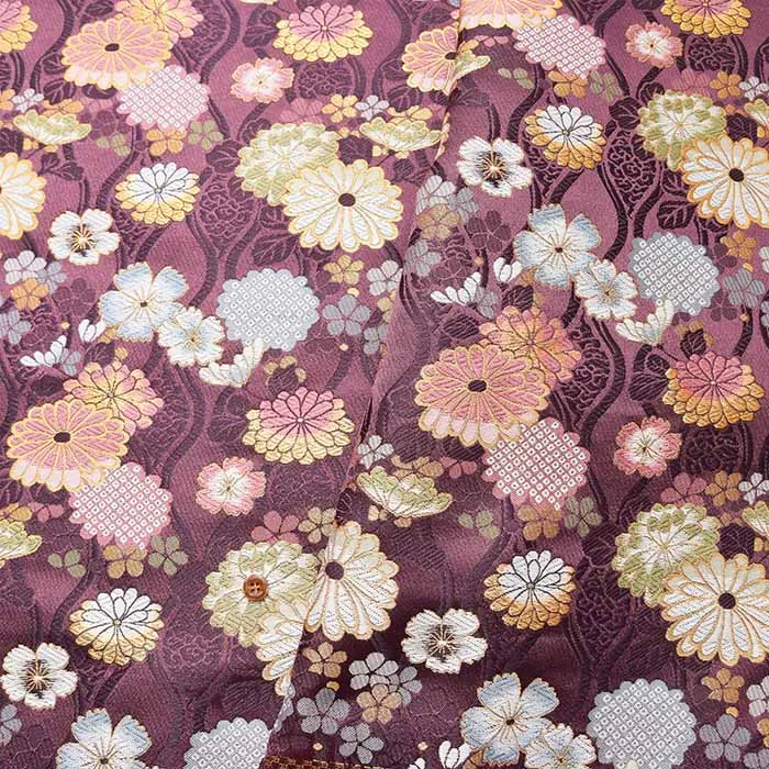 金襴　菊桜鹿の子