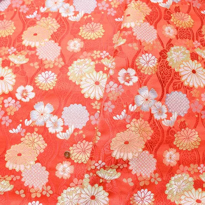 金襴　菊桜鹿の子