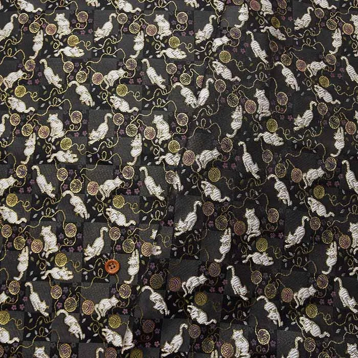 金襴　猫市松（1-048-2-11050-2）