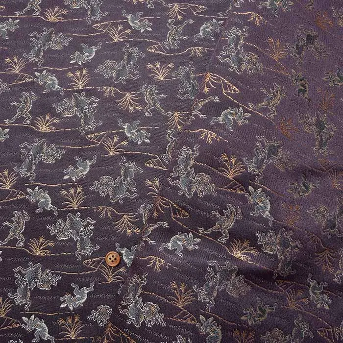 金襴　鳥獣戯画