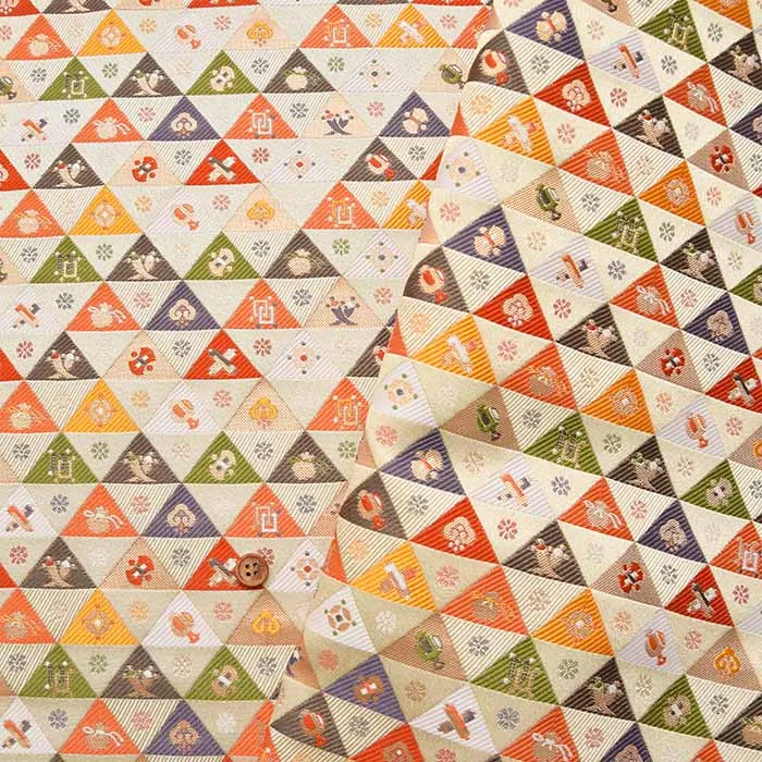 金襴　三角和小紋