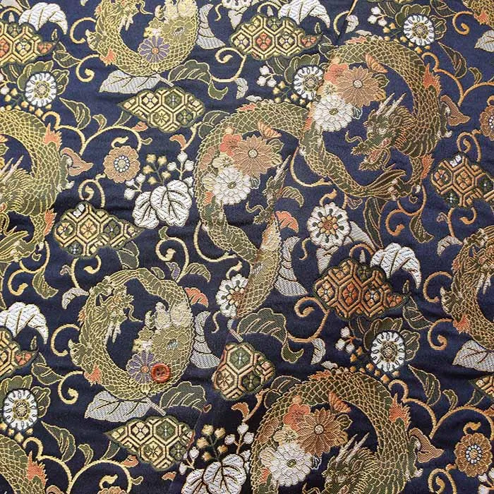 金襴　龍と亀甲