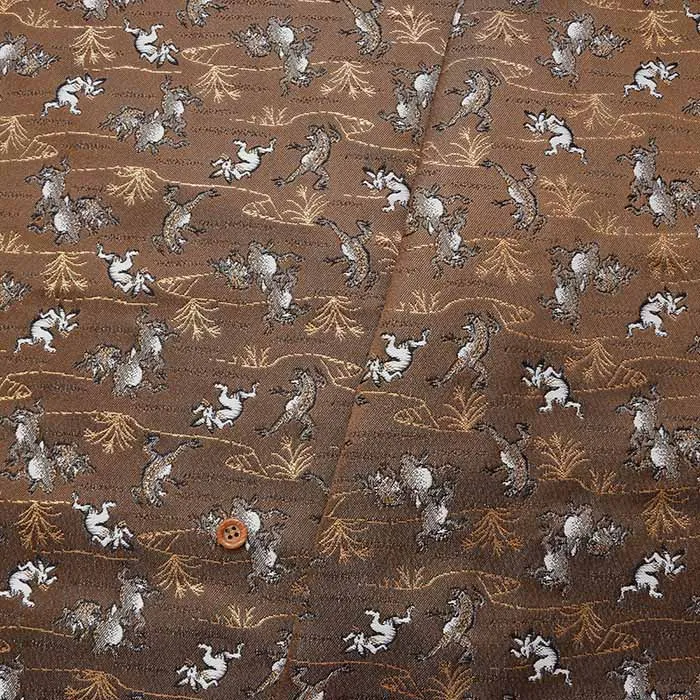 金襴　鳥獣戯画