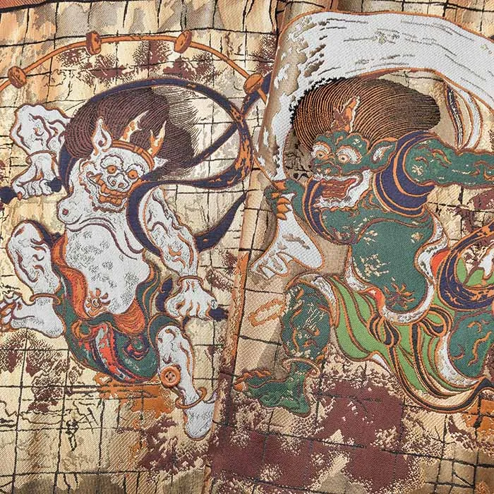 金襴　風神雷神【1柄 約70cm】