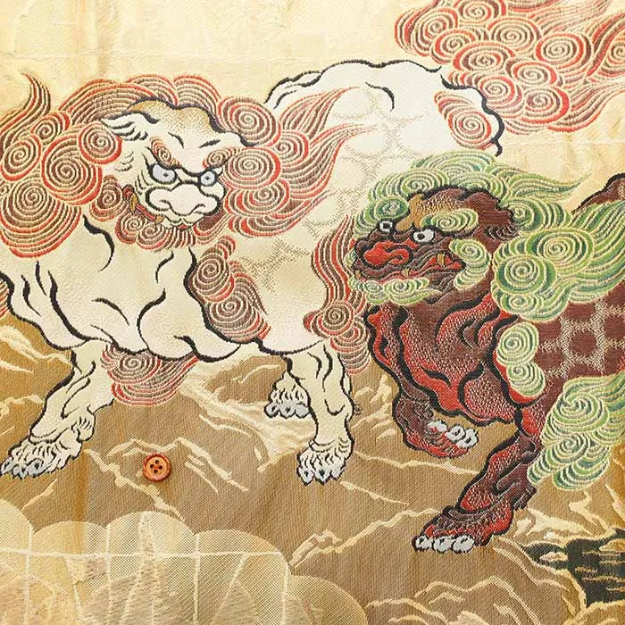 金襴　獅子　【一柄　約78cm】