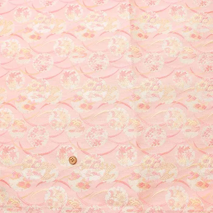 金襴　雪輪と弧