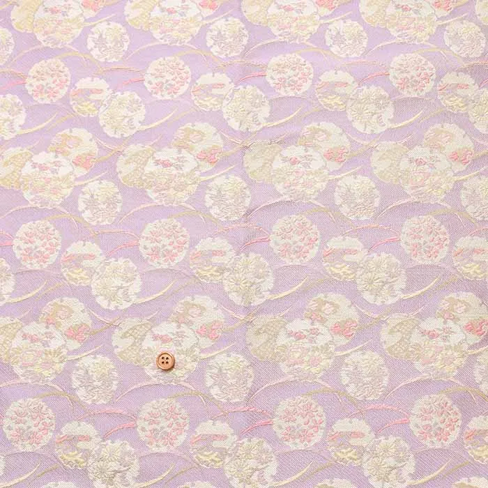 金襴　雪輪と弧