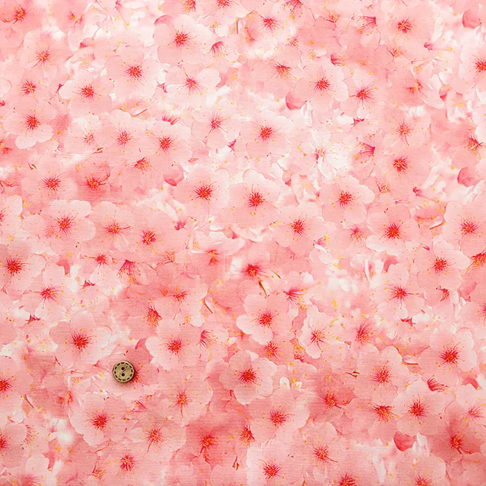 中国製　コットンシーチングインクジェットプリント生地　桜