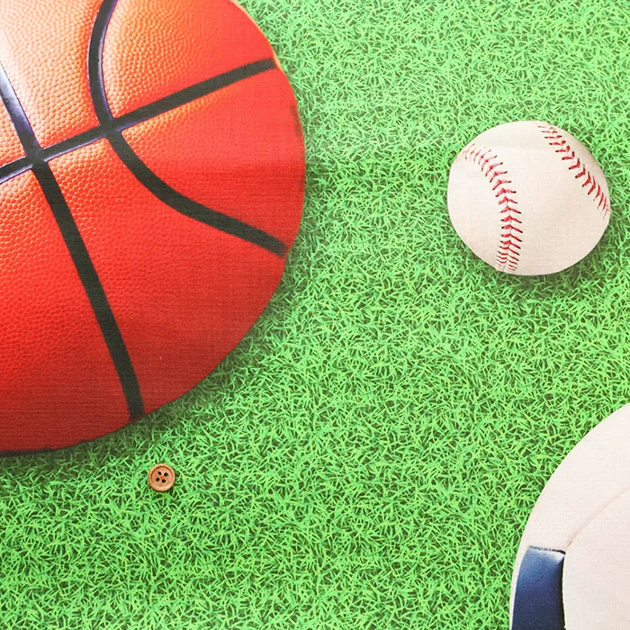 中国製　コットンシーチンインクジェットプリント生地　ボール