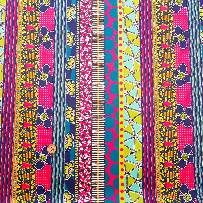 中国製　ポリエステルインクジェットニットプリント生地　MLT×COSMO　アフリカン