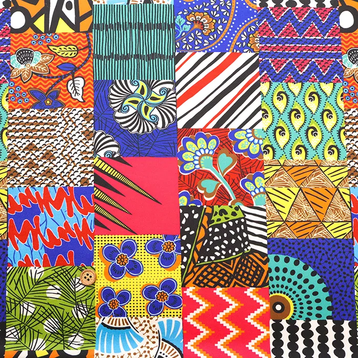 中国製　ポリエステルインクジェットニットプリント生地　MLT×COSMO　アフリカン