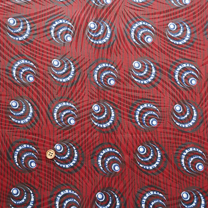 インド製　ワックス加工　T/Cプリント生地　アフリカン