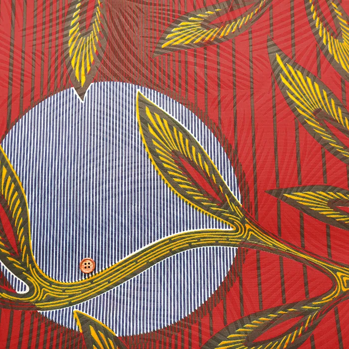 インド製　ワックス加工　T/Cプリント生地　アフリカン