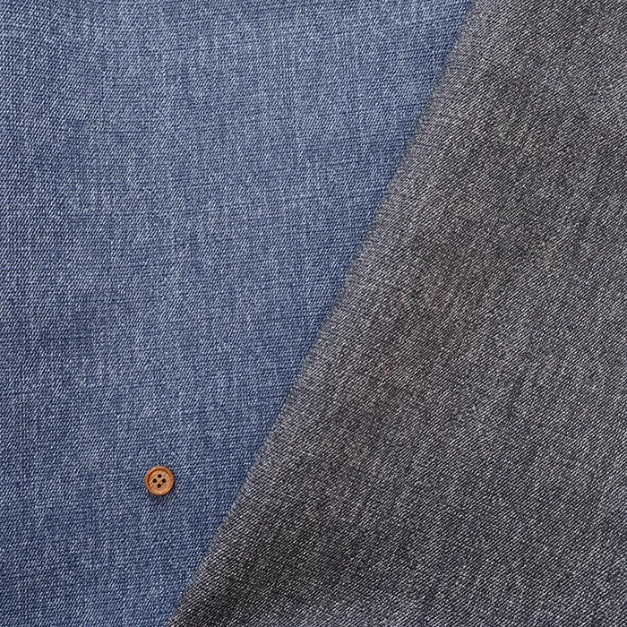 中国製　合皮　デニム風プリント生地